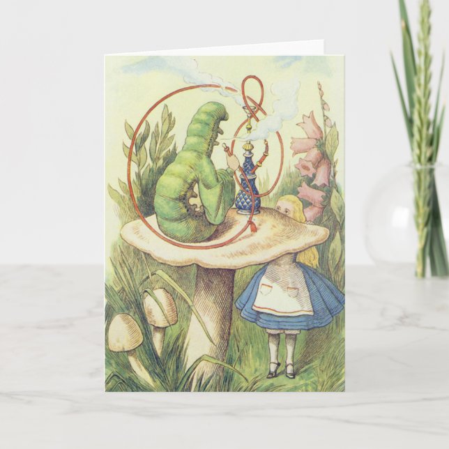 Alice trifft die Raupe Karte (Vorderseite)