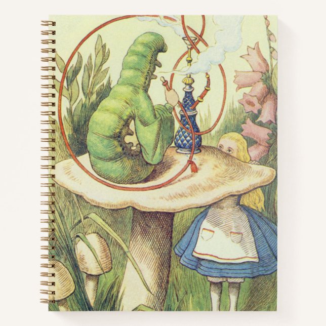 Alice trifft die Raupe Notizbuch (Vorderseite)