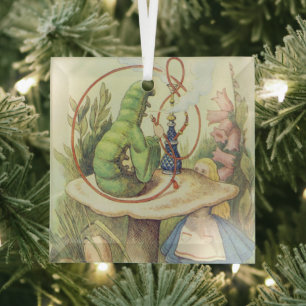 Alice trifft die Raupe Ornament Aus Glas
