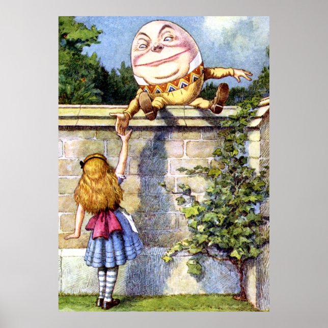Alice trifft Humpty Dumpty in Wonderland Poster (Vorne)