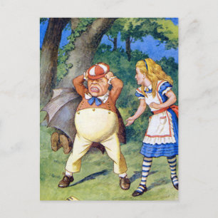 Alice trifft Tweedledee im Wunderland Postkarte