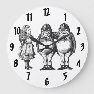 Alice, Tweedle Dee & Tweedle Dum Wanduhr