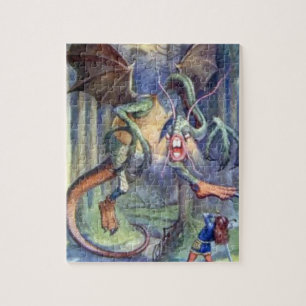 Alice u. das Jabberwocky farbenreiche Puzzlespiel Puzzle