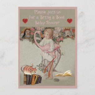 Alice u. rosa Flamingo holen eine Buch-Babyparty Begleitkarte