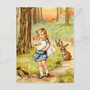 Alice und das Ferkelbaby im Wunderland Postkarte