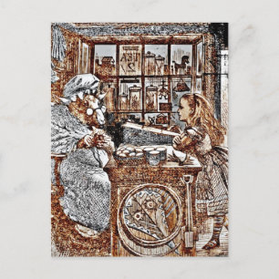 Alice und das strickende Schaf Postkarte