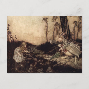 Alice und das weiße Kaninchen Postkarte