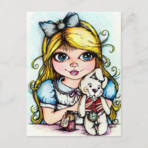 Alice und das weiße Kaninchen Postkarte