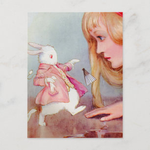 ALICE UND DAS WEISSE RABBIT POSTKARTE