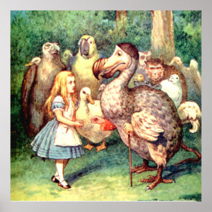 Alice und der Dodo Bird im Wunderland Poster
