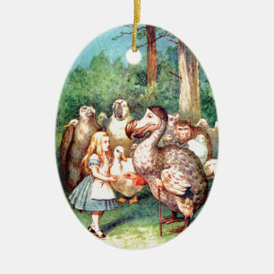 Alice und der Dodo-Vogel in Wonderland Keramikornament