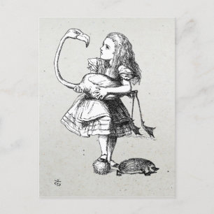 Alice und der Flamingo Postkarte