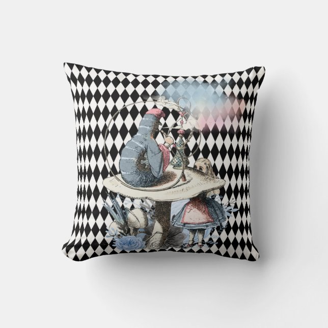 Alice und der Hookah-Raupe-Throw Pil Kissen (Vorderseite)