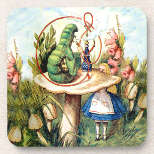 Alice und der Raupe in Wonderland Untersetzer