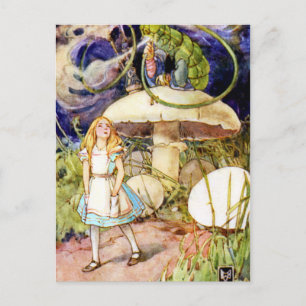 Alice und der Schmetterling in Wonderland Postkarte