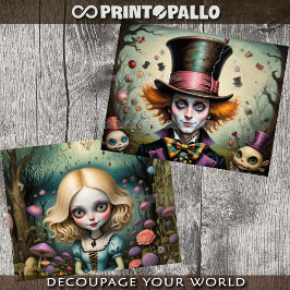 Alice und der verrückte Hatter im Wunderland - Dec Geschenkpapier Set