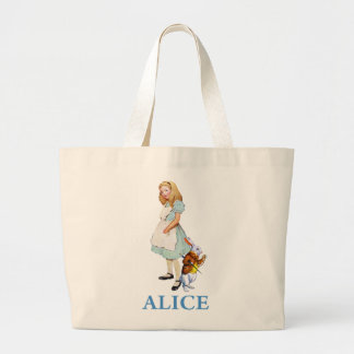 Alice und der weiße Hase in Wonderland Jumbo Stoffbeutel