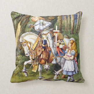 Alice und der weiße Ritter im Wunderland Kissen