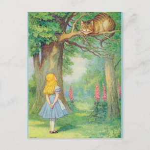 Alice und die Cheshire Cat Color Postkarte
