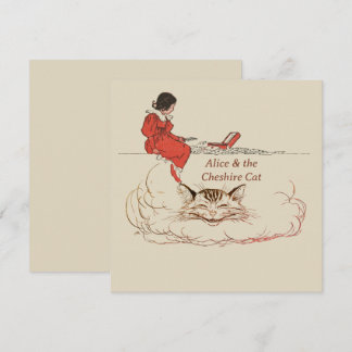 Alice und die Cheshire Cat Flat Card
