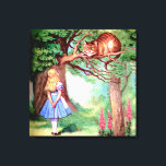 Alice und die Cheshire Cat in Wonderland Leinwanddruck<br><div class="desc">Alice und die Cheshire-Katze aus der Alice im Wunderland</div>