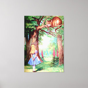 Alice und die Cheshire Cat in Wonderland Leinwanddruck