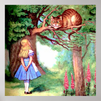Alice und die Cheshire Cat in Wonderland