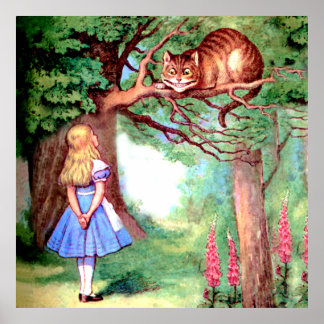 Alice und die Cheshire Cat in Wonderland Poster