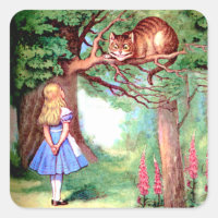 Alice und die Cheshire Cat in Wonderland