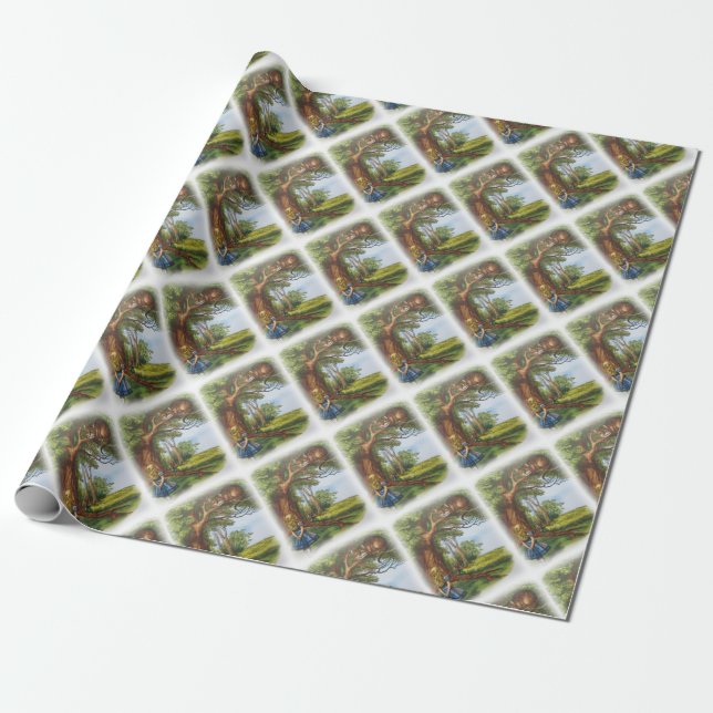 Alice und die Cheshire-Katze Geschenkpapier (Ungerollt)