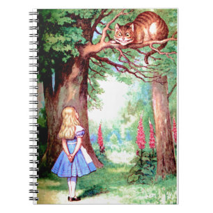 Alice und die Cheshire-Katze im Märchenland Notizblock