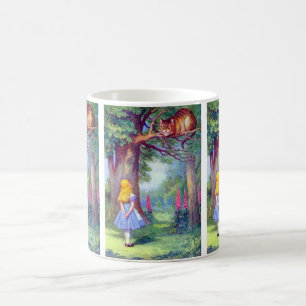 Alice und die Cheshire-Katze in Farbe Tasse