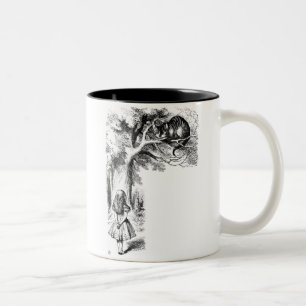 Alice und die Cheshire-Katze Zweifarbige Tasse