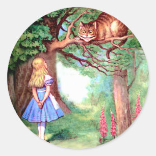 ALICE UND DIE CHESTER-KATZE RUNDER AUFKLEBER