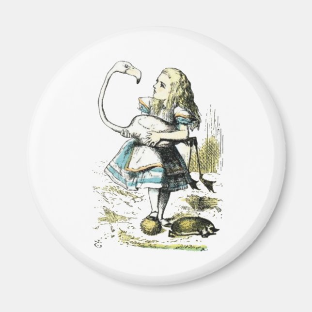 Alice und die Flamingo-Lichtpastells Magnet (Vorne)