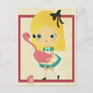 Alice und die Flamingo-Postkarte Postkarte
