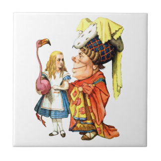 Alice und die Herzogin Discuss Flamingo Croquet Fliese