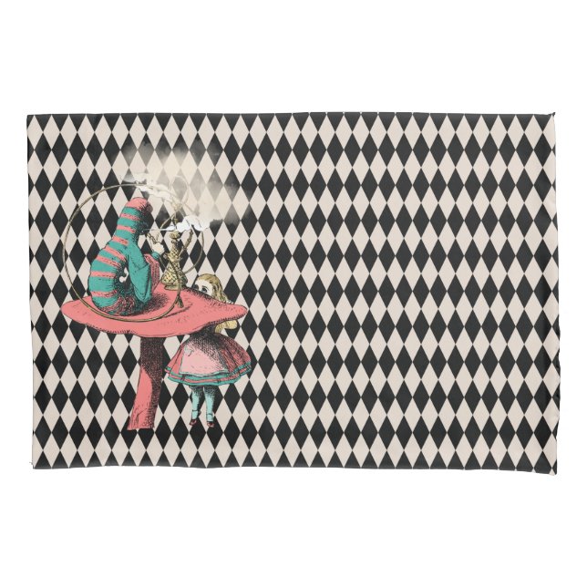 Alice und die Hookah-Rauchen-Raupe Kissenbezug (Vorderseite)