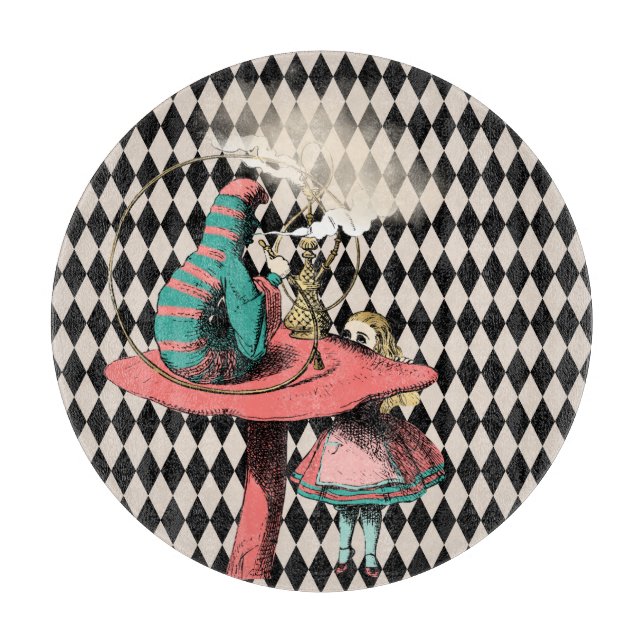 Alice und die Hookah-Rauchen-Raupe Schneidebrett (Vorderseite)