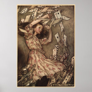 Alice und die Karten von Arthur Rackham Poster