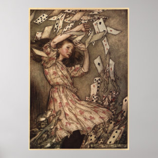 Alice und die Karten von Arthur Rackham Poster