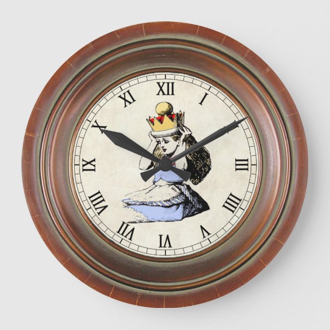 Alice und die Krone 1 Große Wanduhr (Vorderseite)