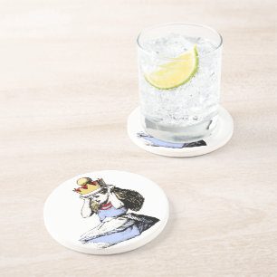 Alice und die Krone 1 Sandstein Untersetzer