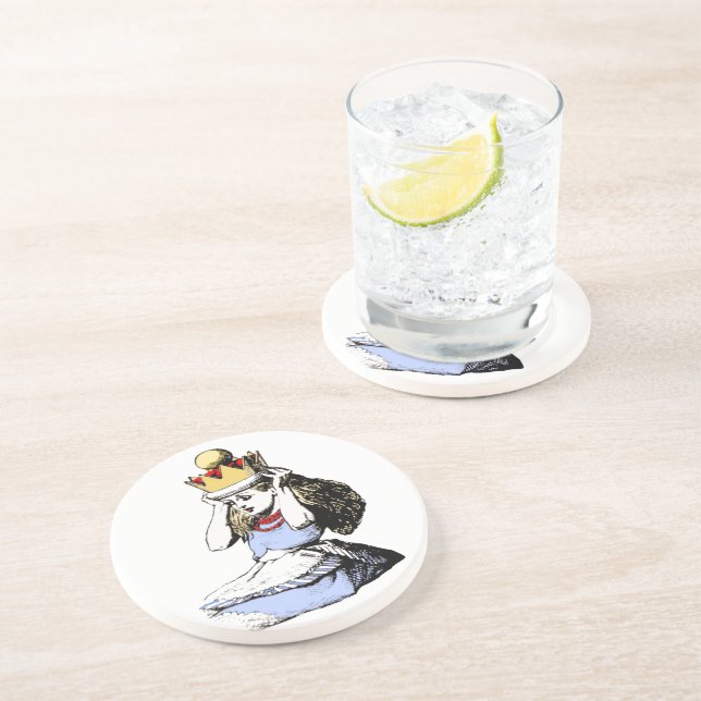 Alice und die Krone 1 Sandstein Untersetzer (Seite)