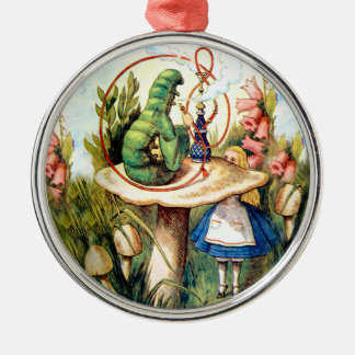 Alice und die Raupe im Märchenland Ornament Aus Metall