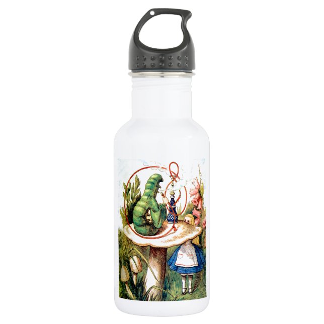 Alice und die Raupe im Märchenland Trinkflasche (Vorderseite)