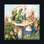 Alice und die Raupe im Wunderland Magnet<br><div class="desc">Alice und die Raupe von Alice's Abenteuer im Wunderland.</div>