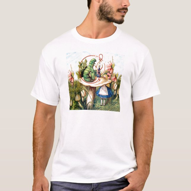 Alice und die Raupe im Wunderland T-Shirt (Vorderseite)