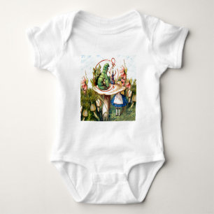 Alice und die Raupe in Wunderland Baby Strampler