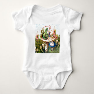 Alice und die Raupe in Wunderland Baby Strampler